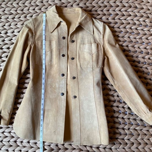 Woman’s Raw REAL leather Shirt Jacket sz Small - Picture 2 of 5